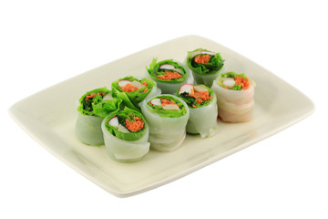 NOODLE Thai apply style vegetables roll.body and health snacks.