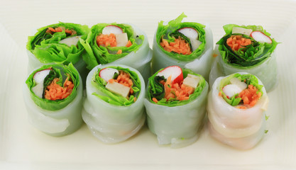 NOODLE Thai apply style vegetables roll.body and health snacks.