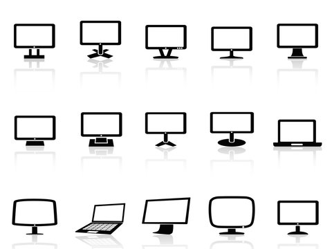 computer monitor icons set