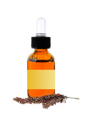 bottle with essence oil isolated on white