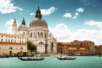 Fotobehang Grand Canal and Basilica Santa Maria della Salute, Venice, Italy © Iakov Kalinin