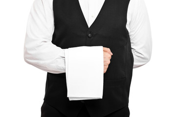 Waiter isolated on white