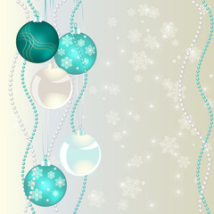 Christmas bubbles on abstract background