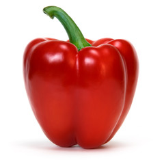 red pepper over white background