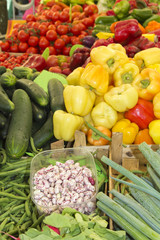 Fresh organic vegetables, closeup-selective focus