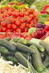 Fresh organic vegetables on  Mediterranean market