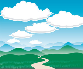 Obraz na płótnie Canvas landscape with Hills and clouds