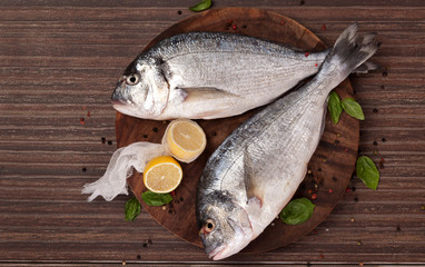 Delicious fish background in brown.