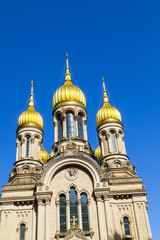 Fototapeta na wymiar Rosyjski prawosławna kaplica Wiesbaden, Niemcy