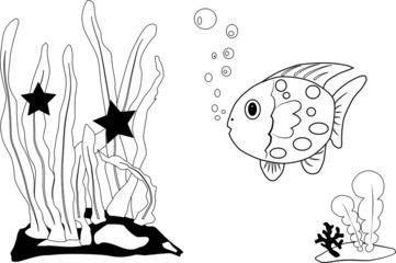 Fish vector paint by illustrator, background