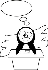 Panguin cartoon vector paint by illustrator