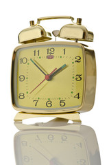 Alarm clock isolated on white