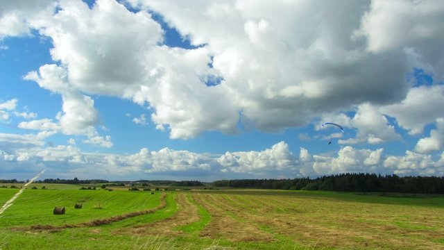 landscape with agricultural work, timelapse