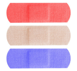 Red white and blue adhesive bandages