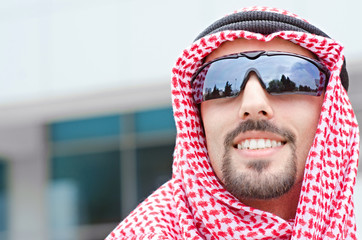 Arab on the street in summer