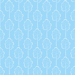 Seamless background, winter trees