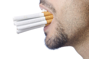 Anti smoking concept with man