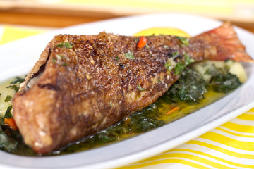 Grilled Fish with Mediterranean Vegetables