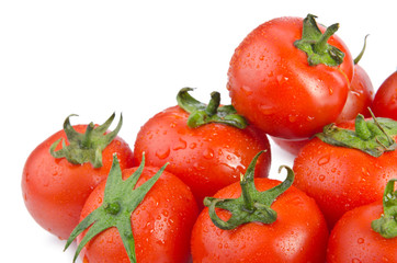 Fresh tomatoes isolated on the white