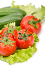 Cucumbers and tomatoes ready for salad