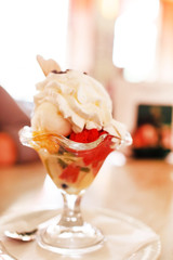 ice cream with fruits
