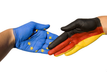 Handschlag zwischen Deutschland und Europa