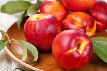 bowl of fresh and sweet peach