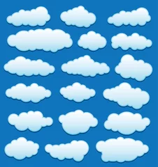 Zelfklevend Fotobehang Hemel vector set van wolken in de lucht