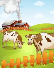 Poster Ferme vaches