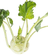 Fresh Kohlrabi isolated on white