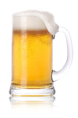 Frosty glass of beer isolated