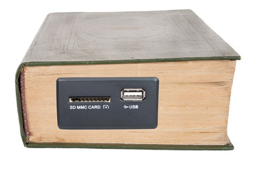 An old book with a USB input