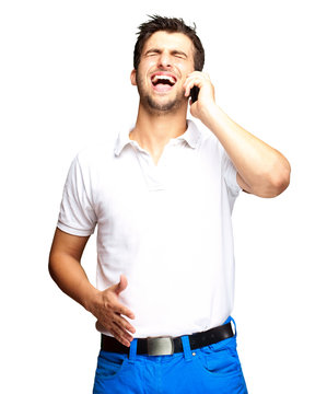 Portrait Of A Man Talking On The Cell Phone