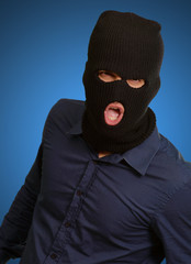 Burglar in face mask