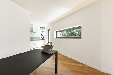 interior modern house, empty room with black table