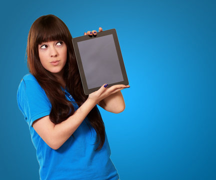 Woman Holding Ipad