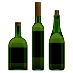 Green bottles different size