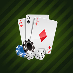 Vector illustration of casino elements poker
