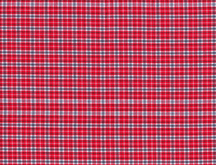 Red black and blue tablecloth