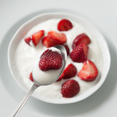 Strawberries and yogurt