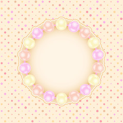 Greeting Wedding Card with Pearls.