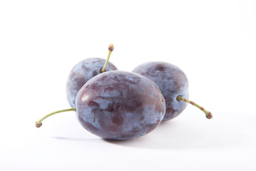 fresh plums isolated on the white background