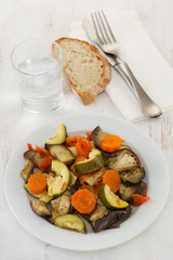 vegetables on the white plate