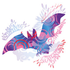 Schattenhklecks Fledermaus