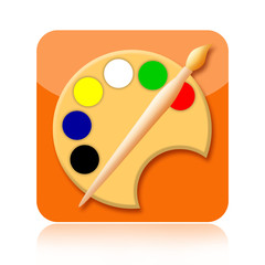 Painting icon with paintbrush and palette