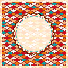 Retro Geometric Rhombus Card