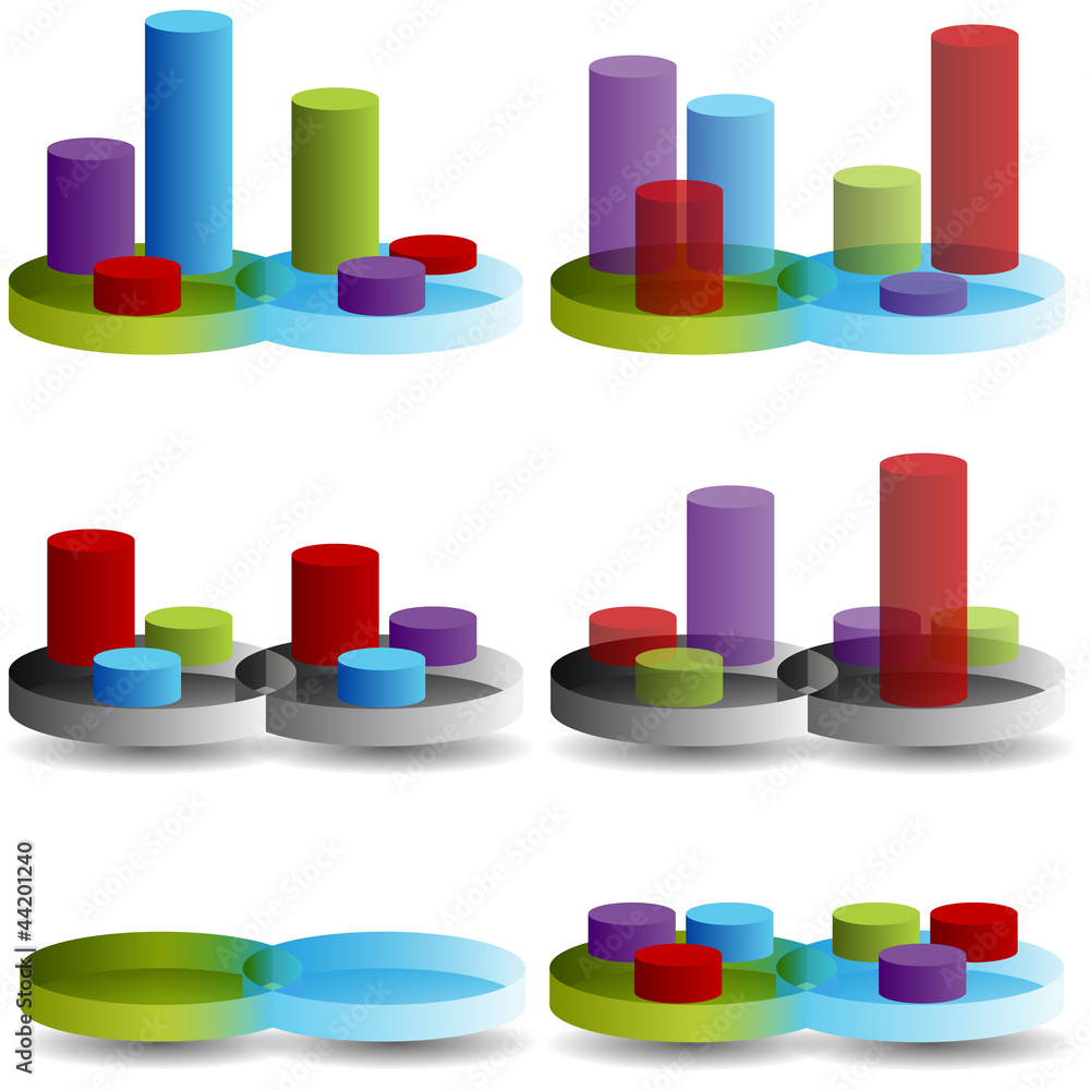 Canvas Prints venn column chart