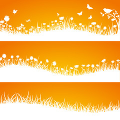 Blumenwiese Vektor Silhouette