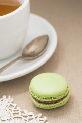 Macaron served at afternoon tea