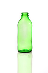 bottiglia vuota gocce verde vetro